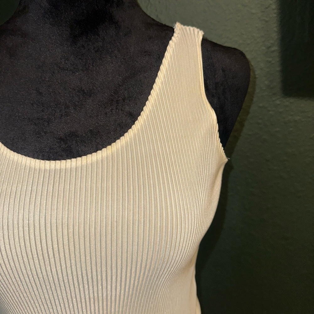 Nique Cream Ribbed Tank Top - Picture 2 of 4